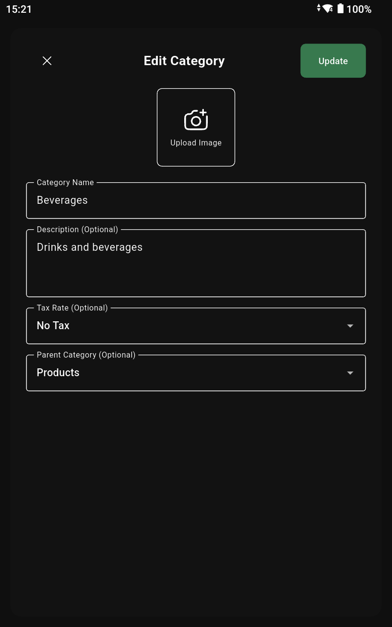 Category form filled