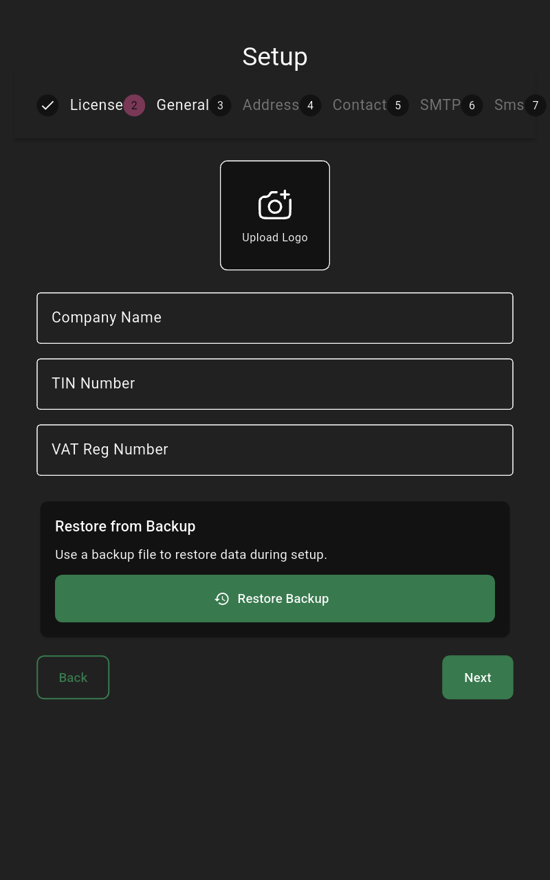 General company info empty